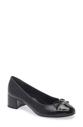Tory Burch Cap Toe Pump in Perfect Black /Perfect Black at Nordstrom, Size 10.5