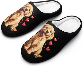 Generic Love Dogs Labrador Retriever Womens Slippers Warm House Slippers Indoor House Shoes with Anti-Skid Rubber Sole