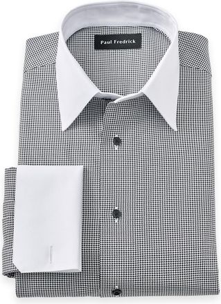 Paul Fredrick Non-iron Cotton Houndstooth Dress Shirt