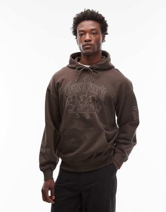 Carhartt Work in Progress Hackwork - Felpa oversize con cappuccio marrone scuro