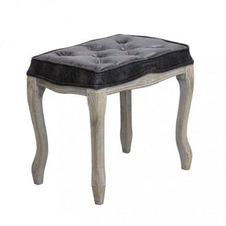 No Brand Sgabello in velluto con struttura in legno elegante 50x36xH47 cm - Grigio