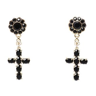 Dolce & Gabbana Oorbellen met kruisjes - Dames - Oorbellen - Zwart - ONE Size - Accessoires