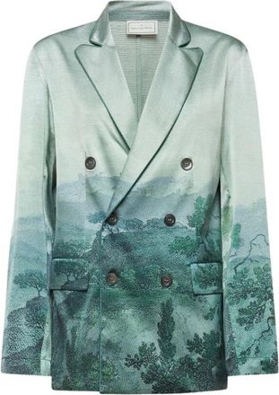 Pierre-Louis Mascia Adastrgum Double-Breasted Jacket - Dames - Blazers - Groen - M - Jassen