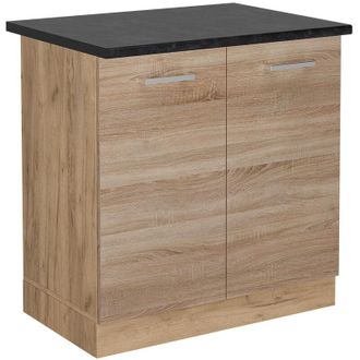 Vicco Armario Bajo Para Fregadero R-line, Sonoma, 80 Cm, Et Antracita