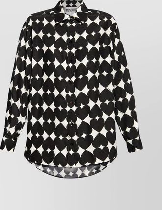 Moschino heart print silk matte shirt