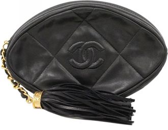 Chanel Black Leather Clutch Bag (Pre-Owned)