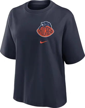 Nike Chicago Bears Rivalries Collection Boxy Nike Womens NFL T-Shirt in Blue | 01CM41L7Q-3W6