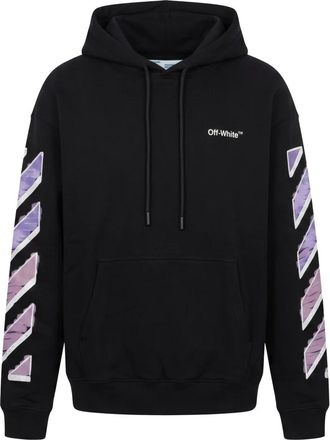 Off-white Sportieve Hoodie met Capuchon en Logo - Heren - Hoodies - Zwart - 2XL - Katoen - Hoodies & sweatvesten