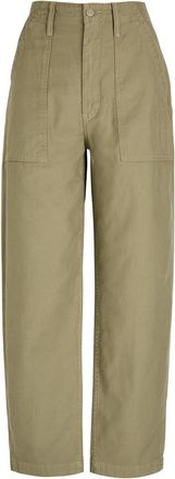 Mother Fangirl Fatigue Flood Barrel-leg Cotton Trousers - Khaki - 27 (W27 / UK8-10 / S)