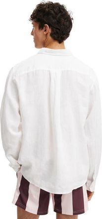Cotton On Mens Relaxed Linen Long Sleeve Shirt in White at Nordstrom, Size X-Large