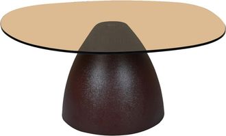 Moloo Mesa de centro org&aacute;nica D86 cm en cristal ahumado