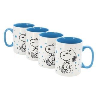 Gibson Freckled Joy Snoopy 17 Ounce Stoneware Mug Set in Blue at Nordstrom