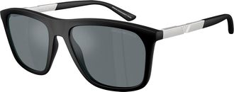 Emporio Armani Grey Mirror Square Mens Sunglasses EA4237F 50016G 57