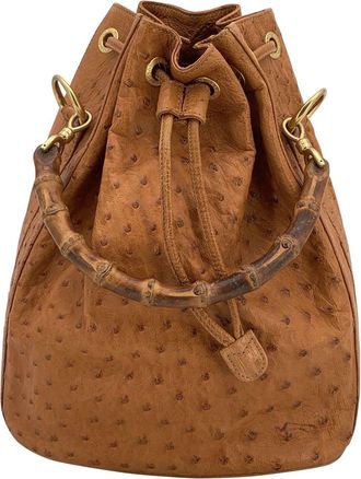 Gucci Gucci Vintage Leren Handtas Bamboe