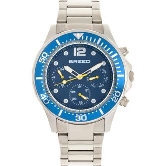 Breed Pegasus Bracelet Watch w/Day/Date in Blue/silver at Nordstrom