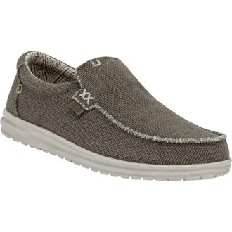 HeyDude Mikka Braided Textile Mens Fossil Loafers - Grey - Size UK 12