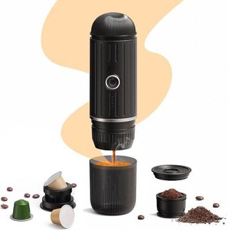 OEM Cafetera Espresso El&eacute;ctrica Port&aacute;til De 12 V Y 100 W, Totalmente Autom&aacute;tica, Ideal Para Viajes. Compatible Con C&aacute;psulas Ns Y Caf&eacute; Molido
