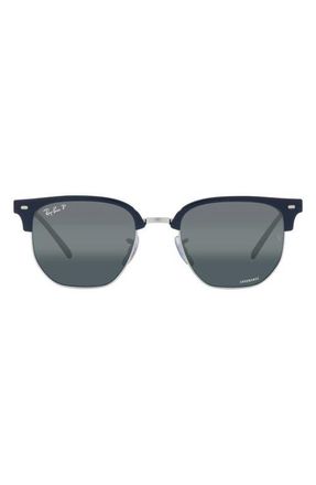 Ray-Ban New Clubmaster 51mm Mirrored Polarized Irregular Sunglasses in Blue at Nordstrom