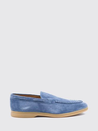 Eleventy Suede Loafers with Raised Apron Toe