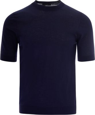 Ballantyne Short-Sleeve Slim-Fit Knit Top with Ribbed Detailing