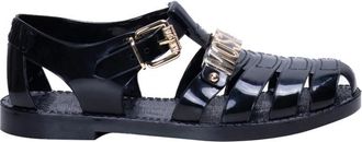 Moschino Jelly Sandalen met Lettering Logo - Dames - Sandalen - Zwart - 36 EU - Schoenen