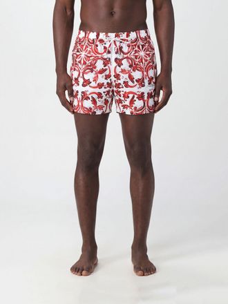Dolce & Gabbana Shorts da mare con stampa Maioliche e vita logata