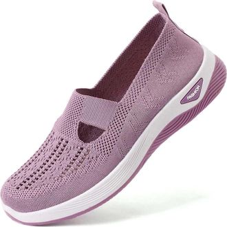 Generic Womens Summer Mesh Slip-On Sneakers, Round Toe Glitter Breathable Casual Shoes, Anti-Slip Comfort Walking Shoes, Lightweight Fashion Easy-On Flats