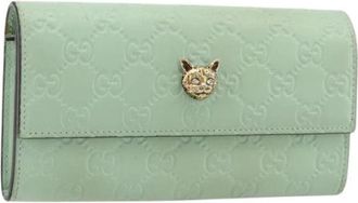 Gucci Pre-owned Guccissima Portemonnee - Dames - Vintage Accessoires - Groen - ONE Size - Leer - Vintage