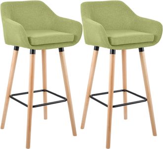 Clp Clp - Set De 2 Taburetes Grant En Tela Verde Claro