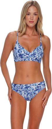 Sunsets Lyla Bralette Bikini Swimsuit Top in Island Ink Rib at Nordstrom, Size 3X-Large