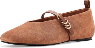 Rag & Bone Spire Mary Jane Womens Flat Shoes Umber Suede : EU 37.5 (US Womens 7.5) M, Synthetic