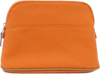 Herm&egrave;s Orange Canvas Pouch (Pre-Owned)