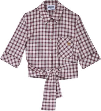 Moschino Camicia Corta Incrocio - Dames - Overhemden - Veelkleurig - L - Katoen - Overhemden