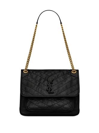 Saint Laurent Niki logo-lettering shoulder bag - Black