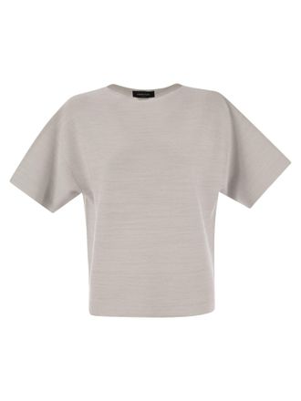 Fabiana Filippi Baumwolle und Lurex -Bootshalspullover