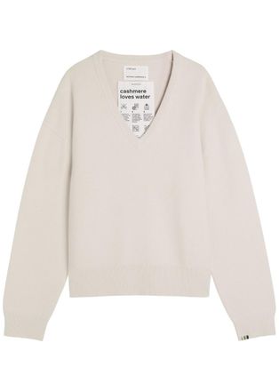 Extreme Cashmere Extreme Cashmere N&deg;457 Jack V-neck Cashmere-blend Jumper - Light Grey - One Size
