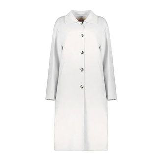 Herno Single-Breasted Coats, female, White, Size: XL Wool Coat