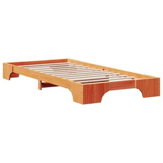 Berkfield Home Bed Frame Wax brown Wood 90 x 200 cm Simple Bed Frame