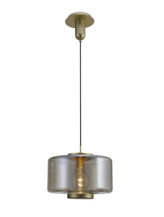 Mantra Colgante Jarras Bronce Con Tulipa Grande De Cristal Espejado Mantra