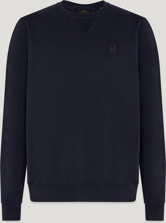 Belstaff Curator Crewneck Sweatshirt Mens Cotton Fleece Dark Ink Size 2XL