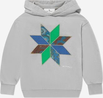 Etro Etro Kids Unisex Patchwork Applique Hoodie in Grey - Size 14Y
