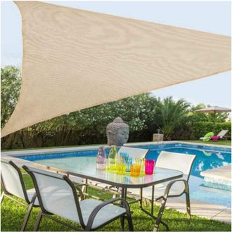 Trade Shop Trade Shop - Toldo Vela 3,6 X 3,6 M Triangular Sombra Jard&iacute;n Tela - Beige