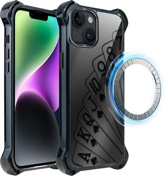 OEM Funda Ibizu Dropguard Ultra Para Iphone 14 Plus Con Magsafe, Color Medianoche, Estampado De Naipes