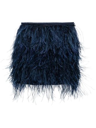 Dorothee Schumacher fully-feather appliqu&eacute; mini skirt - Blue