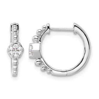 Diamond2Deal 14k Gold 0.28 ct Lab Grown Diamond Hinged Hoop Earrings VS Clarity, D-E Color