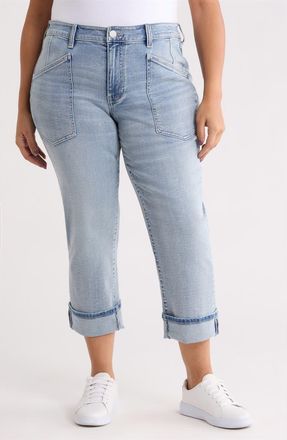 Liverpool Marley Cuffed Crop Girlfriend Jeans in Cruise at Nordstrom, Size 18W