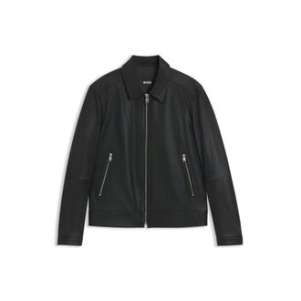 BOSS Leather jacket in a regular fit
