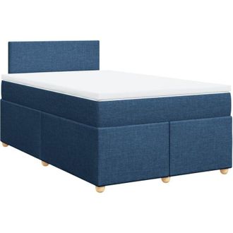 vidaXL Cama Box Spring Con Colch&oacute;n Tela Azul 120x190 Cm Vidaxl