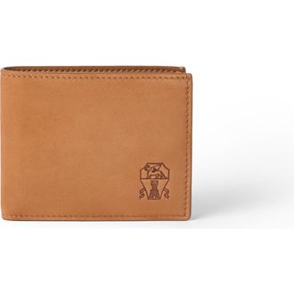 Brunello Cucinelli Nubuck wallet in Cognac at Nordstrom
