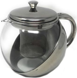 Trade Shop Trade Shop - Teiera Con Filtro Infusore Per Tisane The 900ml Tisaniera T&egrave; In Vetro E Acciaio